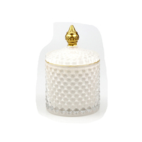 Bougie parfumée parfumée en cire de soja colorée pour mariage, cadeau de luxe en cristal avec couvercles