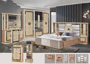 Ensemble de meubles de <span class=keywords><strong>chambre</strong></span> à coucher de luxe en bois et cuir, lit king-size, <span class=keywords><strong>chambre</strong></span> double pour adultes, cadre en bois, ensemble complet de meubles de <span class=keywords><strong>chambre</strong></span> à coucher modernes et luxueux - Product Image 6
