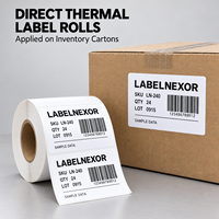 Gulungan Stiker Label Termal Perekat Sendiri untuk Pencetakan Barcode Termal Langsung dengan Format Bulat dan Persegi Panjang