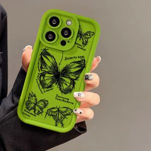 เคสโทรศัพท์สำหรับ iPhone 17 Pro Max ลายผีเสื้อเพ้นท์มือแบบเรียบง่าย สไตล์ศิลปะ ตัดเย็บอย่างแม่นยำ ป้องกันการตกกระแทก ครอบคลุมเต็มตัวเครื่อง - Product Image 4