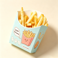 Boîtes à frites en papier avec logo imprimé personnalisé, boîtes à emporter jetables pour la restauration rapide, boîtes en carton pour poulet frit