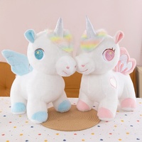 Peluche Licorne Angélique en Gros, Poupée en Peluche Super Douce, Coussin en Peluche Pégase Arc-en-ciel Coloré, Poupée Rembourrée