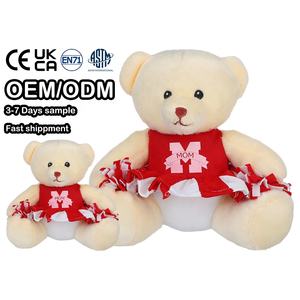 <span class=keywords><strong>Ours</strong></span> <span class=keywords><strong>de</strong></span> pom-pom girl en peluche cadeaux promotionnels avec logo personnalisé ourson <span class=keywords><strong>de</strong></span> pom-pom girl à pompons - Product Image 1