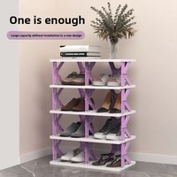 Étagère à chaussures pliable multi-niveaux sans installation pour la maison, rangement simple, armoire minimaliste