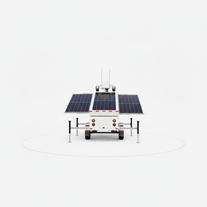 ENERGYFIT C600-9M Tour de vidéosurveillance solaire mobile sur remorque de 9 m, 3 panneaux monocristallins, 4 batteries 150 Ah, étanche IP65, entrée DC24V pour - Product Image 1