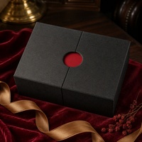 Boîte cadeau rigide personnalisée avec impression pour cadeaux de luxe, double fente coulissante avec dorure à chaud, velours rouge, vente en gros directe d'usine