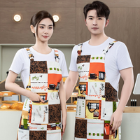 Tablier de barman personnalisé en toile imperméable gaufrée pour restaurant, salon de thé, restaurant de fondue, barbecue, uniforme de service pour femmes