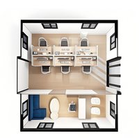 Maison conteneur préfabriquée en acier extensible à deux étages, style Mid-Century Modern - Résistante au feu, pour hôpital, villa, hôtel, entrepôt, salle de sport