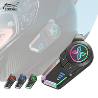 Casque de moto avec interphone pour deux personnes, partage de musique, réduction de bruit CVC DSP, lumière RGB, IPX67, type C