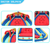 Château gonflable double toboggan pour enfants, idéal pour les fêtes en extérieur, 4 personnes, utilisation domestique, installation facile, tissu Oxford 420D, pompe à air 750W
