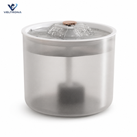 Fontaine à eau pour animaux de compagnie avec débit en cascade, fontaine à boire automatique pour chat et chien avec bec verseur en cuivre, réservoir givré