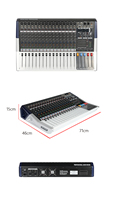 Mélangeur audio professionnel 350W 16 canaux en métal Amplificateur de puissance avec 99 effets DSP Interface USB pour scène et lecteur de musique