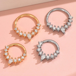 Expédition rapide, Personnalisation : Bijoux de <span class=keywords><strong>piercing</strong></span> corporel, Anneau de septum, <span class=keywords><strong>Piercing</strong></span> Daith, Anneaux de nez 16G, Anneaux segmentés articulés Clicker - Product Image 1