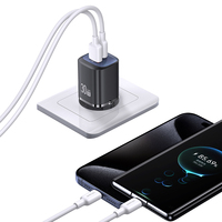 USAMS Pengisi Daya Cepat GaN PD3.0 30W Baru yang Populer, Adaptor Pengisi Daya Dinding USB C untuk Ponsel, Pengisi Daya Super Cepat untuk iPhone untuk Huawei