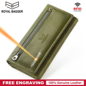 รอยัล แบ็กเกอร์กระเป๋าสตางค์ใบยาวสำหรับผู้หญิงหนังวัวแท้ RFID บล็อคกิ้งกระเป๋าสตางค์กระเป๋าใส่บัตรกระเป๋าใส่โทรศัพท์กระเป๋าสตางค์หญิงสุภาพสตรี - Product Image 1