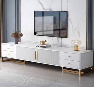 Meuble <span class=keywords><strong>TV</strong></span> mural contemporain en bois et métal, personnalisable, pour salon, avec rangement, fabriqué par le fabricant - Product Image 2