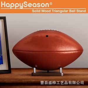 Wooden Ball Storage Rack Triangular <b>Desktop</b> Display Holder For Soccer Rugby Volleyball Solid Wood Base - Product Image 4