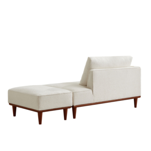 Chaise Longue y Taburete Modernos Tapizados en Tela para Sala de Estar o Dormitorio - Product Image 3