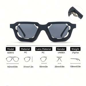 Lunettes de soleil carrées Y2K à monture petite et unique, avec logo personnalisé, tendance 2025, verres irréguliers UV400, style punk, pour hommes et femmes - Product Image 5