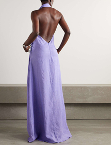 Abito Lungo Estivo da Donna Elegante e Modesto in Cotone Bianco con Ricami Floreali, Stile Boutique di Design Personalizzato, con Spalle Scoperte e Dettagli in Pizzo - Product Image 2