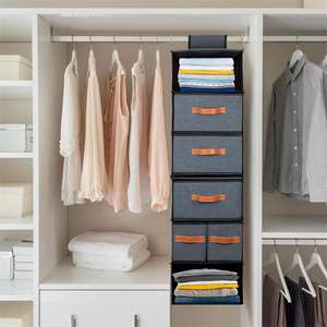 6-strato appesa armadio portaoggetti ispessito pieghevole vestiti Organizer Box facile installazione in piedi tessuto non tessuto - Product Image 3