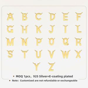 DYLAM Personalized Customized Luxury 925 Sterling <b>Silver</b> Custom Name Letter <b>Initial</b> Pendant Fine Fashion Jewelry <b>Necklaces</b> - Product Image 4