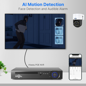 Hiseeu 8MP 8 CH POE NVR Mặt phát hiện Kit hai chiều âm thanh ngoài trời cctv PTZ camera 4K hệ thống an ninh - Product Image 3