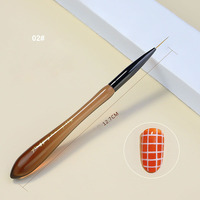 En gros 8pcs Gourde Style Dégradé Brun Poignée Nail Art Conception Outils Personnalisable Logo Nylon Brosse Sculpture Ligne Stylo