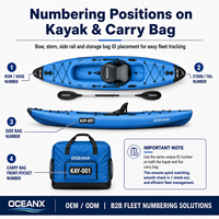 Solenne pour étiquettes d'identification de flotte de kayak gonflable en PVC pliables et numérotées sur mesure, groupes de couleurs, pièces de rechange pour stations balnéaires et clubs