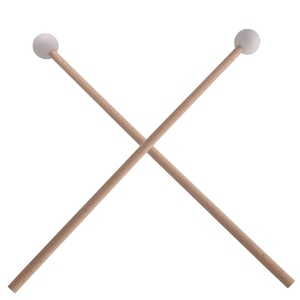 ไม้ตีระนาดยางหัวไม้ สำหรับกล็อกเกนสปีล ไซโลโฟน มาริมบา ฮาร์ป สีขาว - Product Image 2