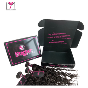MUYANG Customized Logo Matte <b>Black</b> Wig <b>Box</b> With Gold Foil Paper Wig Gift Paper <b>Box</b> - Product Image 5