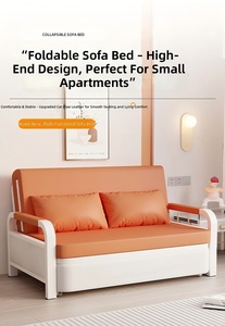Juego de muebles de sala convertible, sofá <span class=keywords><strong>cama</strong></span> comprimido, muebles de sala con almacenamiento metálico para hotel, apartamento, casa de huéspedes, resort - Product Image 4