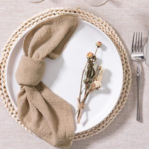 40x40cm Baumwoll-Leinen-Tischtuchservietten Olivgrün Dick für Herbst, Thanksgiving, Weihnachtsfeier und Hochzeitsdekoration - Product Image 3