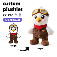 Fabricant et fournisseur de jouets en peluche personnalisés OEM, jouets en peluche pilote personnalisés avec logo pour mascotte de club