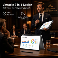 Nouvel ordinateur portable tactile pliable à 360° de 15,6 pouces, processeur AMD Ryzen 5, Windows 11, ordinateur portable professionnel et éducatif, tablette 2 en 1