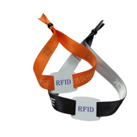 Bracelet RFID personnalisé pour l'enregistrement à l'hôtel, imperméable, confortable, mini-étiquette tendance, différentes tailles, tissu extensible, 13,56 MHz