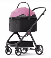 Poussette pour animaux de compagnie fabricant Offre Spéciale nouveau Design multifonction détachable réglable pliable en alliage d'aluminium blanc rose chien