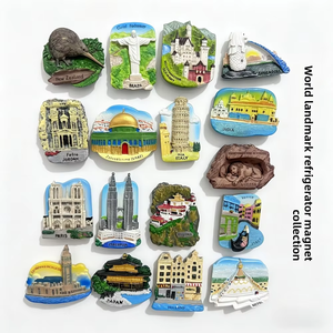 Autocollant 3D Stéréo pour Réfrigérateur, Style Moderne, Souvenirs de Voyage Urbains et Européens, Matériau en Résine, Nouvelles Idées - Product Image 1