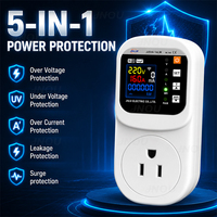 JIUJI Minuteur programmable, Alarme à distance, Enregistrement, Prise US 16A, Protection contre les surtensions et sous-tensions, Compteur kWh prépayé, Disjoncteur intelligent WiFi CE