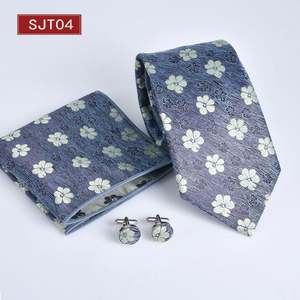 Conjunto de Tres Piezas de Jacquard para Hombre, Corbata Cuadrada, Gemelos, Accesorio de Vestir Profesional para Negocios, Corbata Nueva de 8 cm - Product Image 4