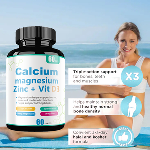 Tableta masticable de resistencia ósea con logotipo personalizado OEM, suplemento alimenticio de calcio, vitamina <span class=keywords><strong>D</strong></span>, tabletas de calcio, magnesio, zinc, vitamina D3 - Product Image 2