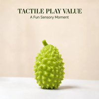 Durian Squishy Fidget Toy, Stekelige Fruit Stressbal, Realistisch Zacht TPR Ontspannings Speelgoed voor Kinderen & Volwassenen