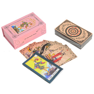 Nuevo Juego de Cartas de <span class=keywords><strong>Tarot</strong></span> de 78 Cartas, Color Oro Rosa, Plástico Clásico con Lámina Dorada, Impermeable, Ecológico, con Caja de Color - Product Image 3