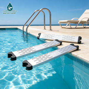 Marchepieds d'escalier de piscine Water Faery en acier inoxydable, robustes, antirouille, avec main courante antidérapante pour piscines à eau salée et <span class=keywords><strong>au</strong></span> chlore - Product Image 1