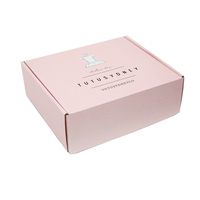 Boîtes d'expédition roses personnalisées avec logo, en papier écologique de haute qualité, pour emballage cadeau PR de vêtements et t-shirts