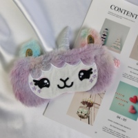 Masque de sommeil doux et confortable en peluche satinée en forme d'animal, motif dessin animé, avec occultation de la lumière, couleur personnalisable, mignon, vente directe