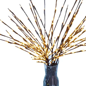 Indoor Weihnachts dekoration Baum Licht Warmweiß Zweig Zweig Led Künstliche Weide Baum Lichter