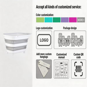 <span class=keywords><strong>Panier</strong></span> pliable en plastique avec roulettes et poignée amovible, <span class=keywords><strong>panier</strong></span> de rangement ventilé, organisateur de rangement pliable pour la maison - Product Image 5