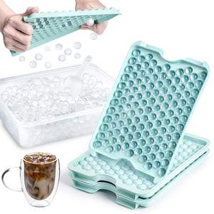 Mini plateau à cubes avec couvercle et bacs pour congélateur Petits plateaux à glaçons ronds Libération facile Mini machine à glaçons, <span class=keywords><strong>glace</strong></span> pilée - Product Image 1