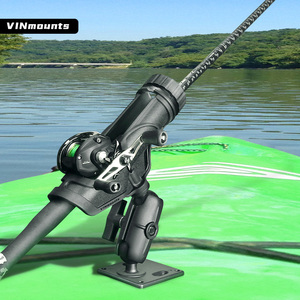 VINmounts Eco-Friendly Black Fishing Rod Holder Ball Mount Base 9cm Dual <b>Socket</b> Arm 360 Adjustable Marine Boat Kayak Mount - Product Image 6
